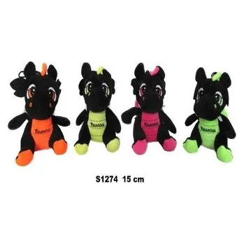 plyšák Smok "Kraków" czarny neonowy 15cm MIX