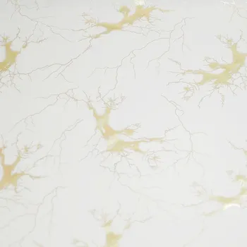 Šatovka N6726 bílá, zlatý vzor, š.150