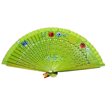 Karnevalový doplněk Vějíř - oboustranný, světle zelený