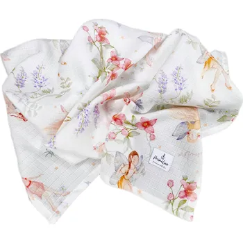 Dětská deka Mimilove Mušelínová plenka 75x75 cm Víly