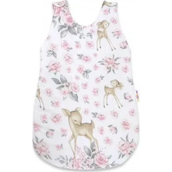 Zavinovačka Spací vak Baby Nellys, Srnka a růže, 70 cm - růžová