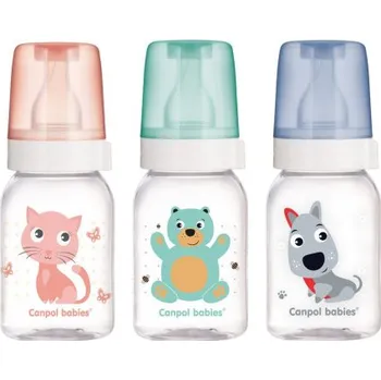 Canpol babies Lahev s potiskem CUTE ANIMALS 120ml