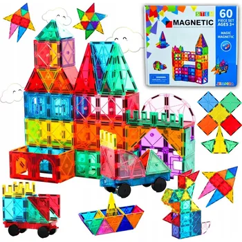 ostatní stavebnice MAGNETICKÉ STAVEBNICE 60 DÍLŮ PRO DĚTI, KREATIVNÍ STAVEBNÍ HRAČKA