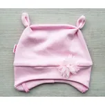 AMÁLKA Elastická čepička růžová, tylová květinka Velikost: 56-62