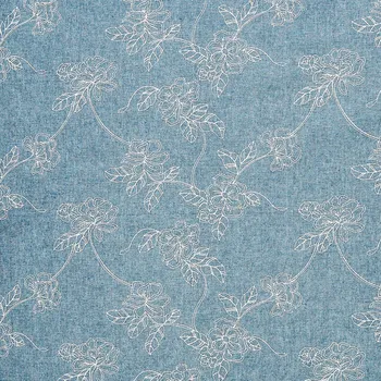 SWAFING Bavlněná látka džínového vzhledu s výšivkou Ahaus světlá