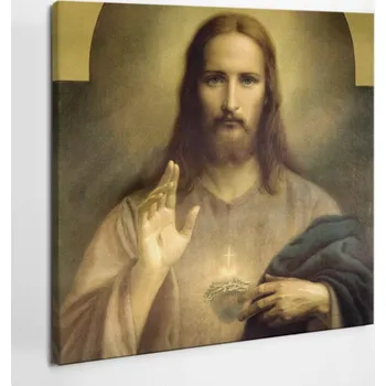 Obraz Dekorace obraz na plátně do Obývacího Pokoje Ježíš Kristus Eucharistie 50x50 cm