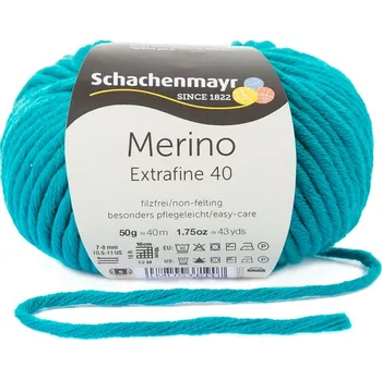 Příze Schachenmayr Merino extrafine 40 Tyrkys 377 (Příze Merino extrafine 40 Smaragd 377)