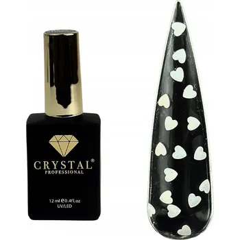 Top Love White 12ml CRYSTAL PROFESSIONAL hybridní top s bílými srdíčky