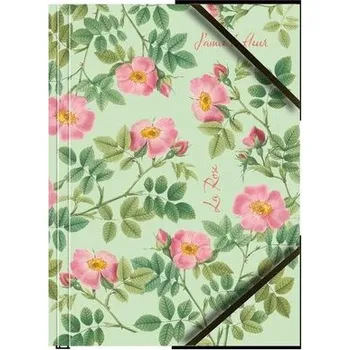 Set školních potřeb Teczka A4 kartonowa z gumką narożną róże (6szt)