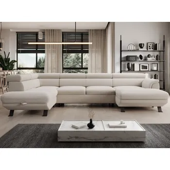 Sedací souprava Sedací souprava Raven XL, krémová látka, tvar levé U