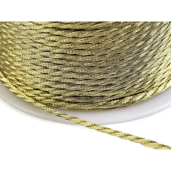 Příze Kroucená šňůra Ø1,5 mm s kovovým vláknem, barva zlatá