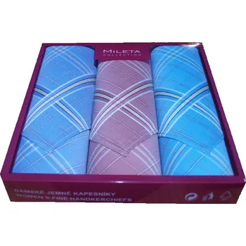 Látkový kapesník Mileta Dámské bavlněné kapesníky 3ks