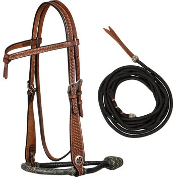 Pool's Set uzdečky a otěží Bosal Basket Tooling Pool's, COB/FULL, chestnut