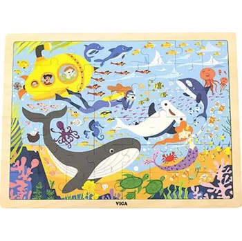 Puzzle Dřevěné puzzle 48 dílků Viga Mořský život