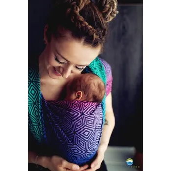 Šátek na nošení dítěte Little Frog Dark Aurora cube - 5,2m (vel. 7)