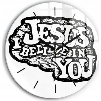 Hodiny Nástěnné hodiny Retro Loft do obýváku předsíně Jesus I believe in You průměr 60 cm
