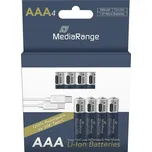 MediaRange nabíjecí USB-C Li-Ion baterie Micro AAA, 1,5V, 500 mAh, 4ks (MRBAT160)