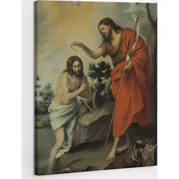 Obraz Foto-Obraz na plátně do bytu Vertikální Křest Ježíše 60x80 cm