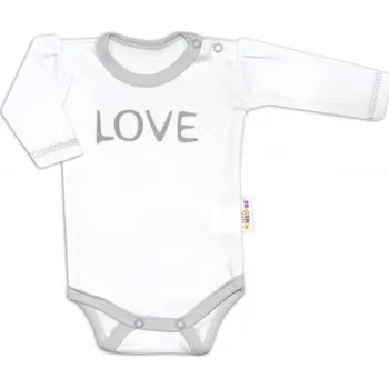 Body dlouhý rukáv Love - bílé, vel. 56