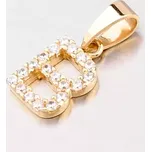 Přívěsek žluté zlato 585 zirkony - písmeno B 13-152-B