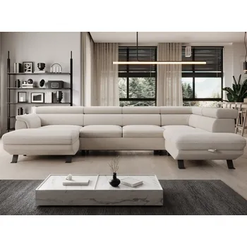 Sedací souprava Sedací souprava Raven XL, krémová látka, tvar pravé U