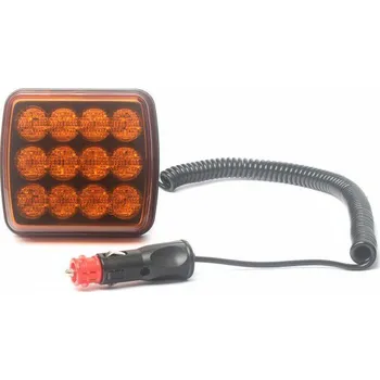Výstražné LED světlo vnější oranžové, 12-24V 12LED 5W, ECE R65, ECE R10, 110x102 mm
