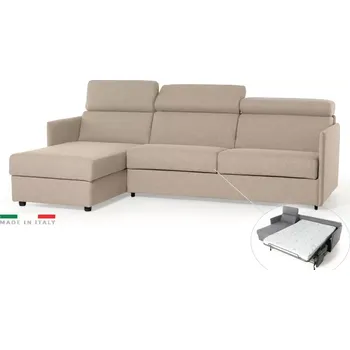 Sedací souprava Rohová sedací souprava TAVOLA MINI s rozkladem na každodenní spaní, béžová (penelope 02)