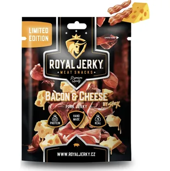Sušené maso Royal Jerky Vepřové sušené maso BACON&CHEESE by STEJK, 22 g