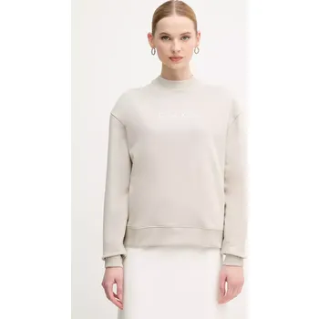 Dámská mikina Bavlněná mikina Calvin Klein dámská, béžová barva, s potiskem, K20K205450 01X, vel. XS