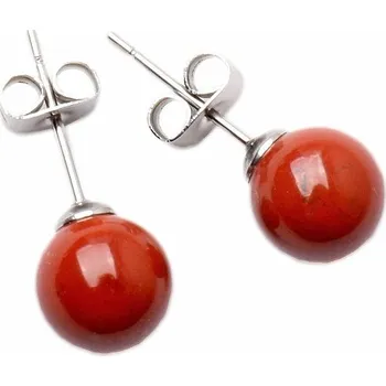 Náušnice Jaspis červený náušnice kuličky ø 8 mm