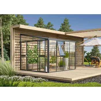 Skleník Vitavia Athena 7000 sklo 3 mm + PC 10 mm černý LG3831 Varianta: Vitavia Athena 7000 sklo 3 mm + PC 10 mm černý LG3831