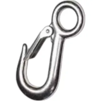 Háková karabina s pojistkou a okem, délka 105 mm, nerez A2