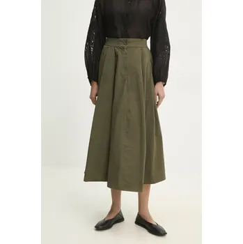 Dámská sukně Bavlněná sukně Answear.LAB zelená barva, midi, áčková 1335.tos 91X, vel. L