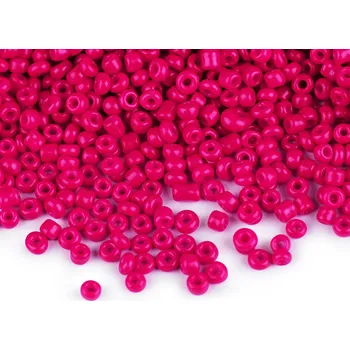 Dětské navlékací korálky Rokajl 12/0 - 2 mm neprůhledný, malé, 853 fuchsiová