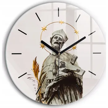 Hodiny Skleněné hodiny Sklo Tichý mechanismus Loft Nástěnný Jan s křížem fi 60