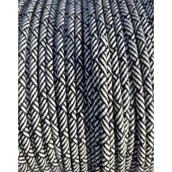 elektrický kabel Dekorativní kabel v opletu 2x0,75 Perun retro bílo-černý 1m