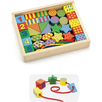 Dřevěná hračka Dřevěná navlékací sada Viga