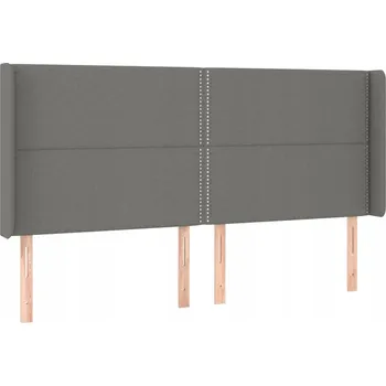 Čelo postele s ušima 163x16x118/128 cm, tmavě šedé