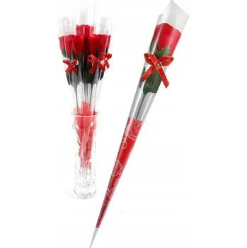 umělá květina Červená mýdlová růže 36 cm vonný doplněk do koupele Dárek pro ženy