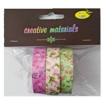 Set školních potřeb Taśmy materiałowe kwiaty 3szt