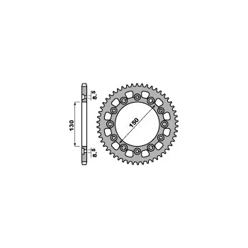 Řetězová sada pro motocykl PBR ZADNÍ ŘETĚZOVÉ KOLO 4308 38 C45 HONDA XR 600R 85-90 ( LZE NAHRADIT 245 ) (ŘETĚZ 520)