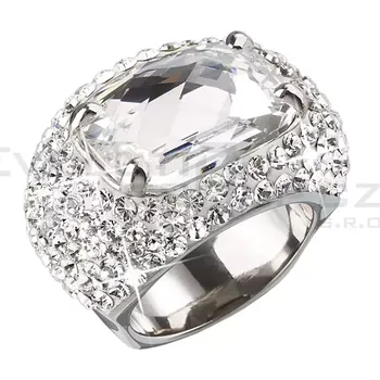 Prsten Stříbrný prsten s velkým krystalem bílý 735800.1 crystal