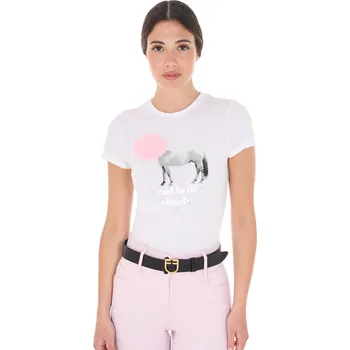 Dámské tričko EQUESTRO Triko Head In The Clouds Equestro, dámské, bílé XS