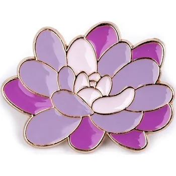 Náramek Brož / odznak květ, čtyřlístek, malé, 3 fialová sv. květ