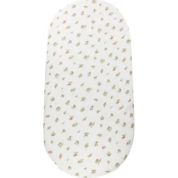 Prostěradlo enie baby Mušelínové prostěradlo do kočárku bílé se zelenými květy
