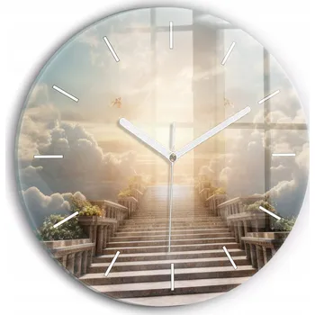 Hodiny Ozdobné Kulatý nástěnné hodiny s krásnou grafikou Cesta do nebe průměr 30 cm