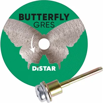 Řezný kotouč Distar - 45x0,6x5,8/3,2-3,0mm BUTTERFLY kotouč diamantový se stopkou na dlažby do 12mm pro řezání za mokra!!!