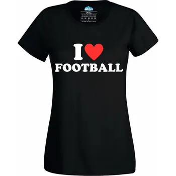 Dámské tričko Miluju fotbal I Love Football (Velikost: 4XL, Barva: Černá)
