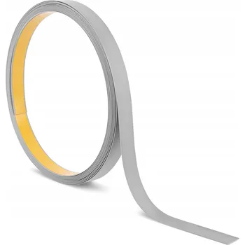 soklová lišta Plochý tvrdý PVC profil s lepidlem šedý, 10 m, 20 mm