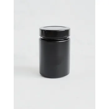 Kořenka skleněná černá TOM 192 ml s černým víčkem Twist Off Deep 58 mm